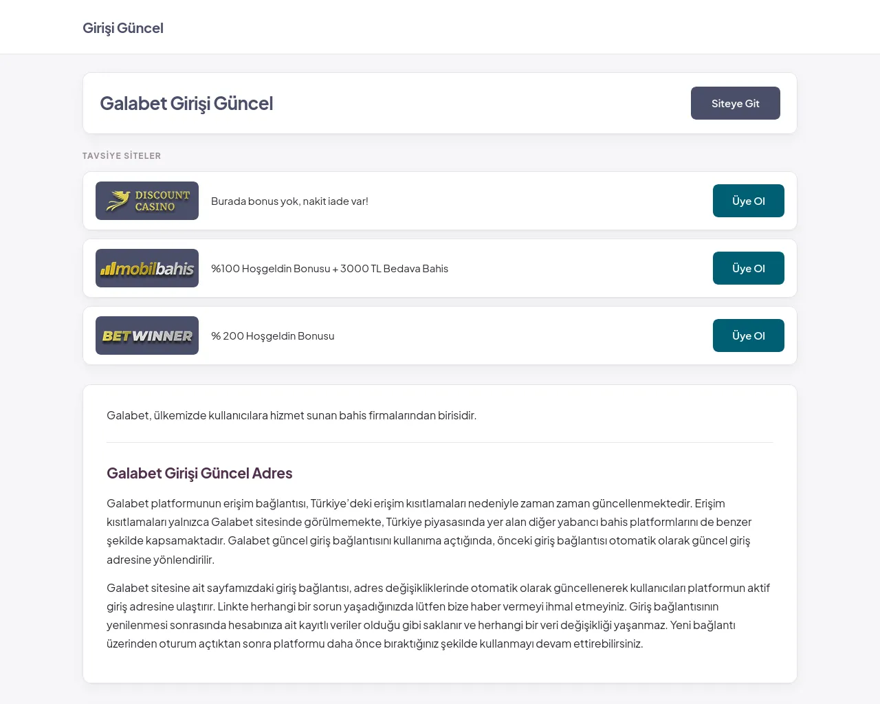 Screenshot of galabet.girisiguncel.vip