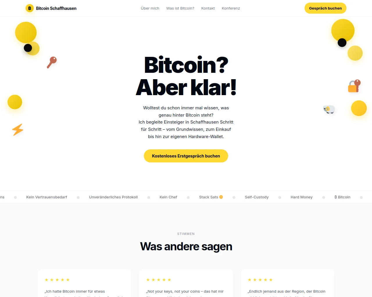 Screenshot of bitcoinschaffhausen.ch