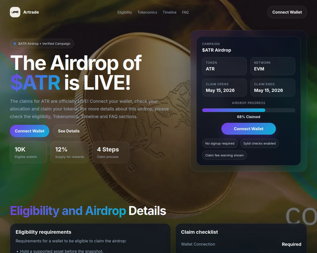 Screenshot of artrades.art