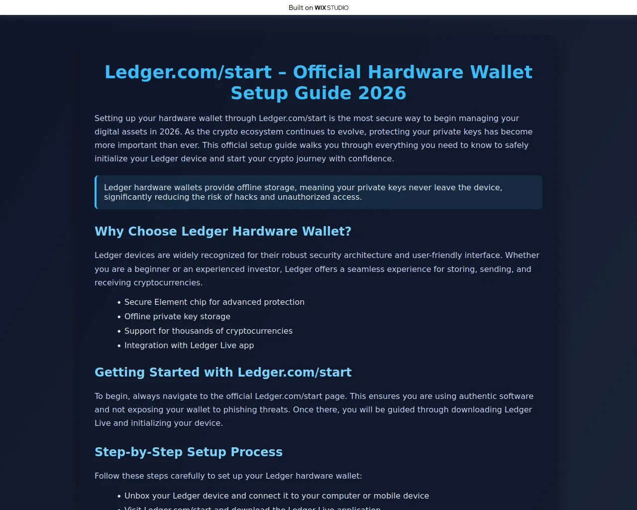 Screenshot of ledgre-appstart.wixstudio.com