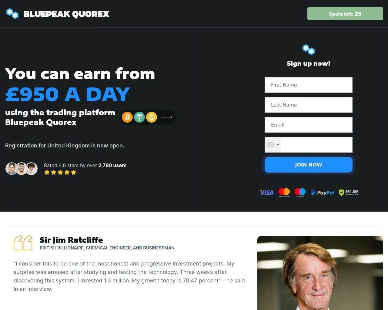 Screenshot of bluepeak-quorex.com