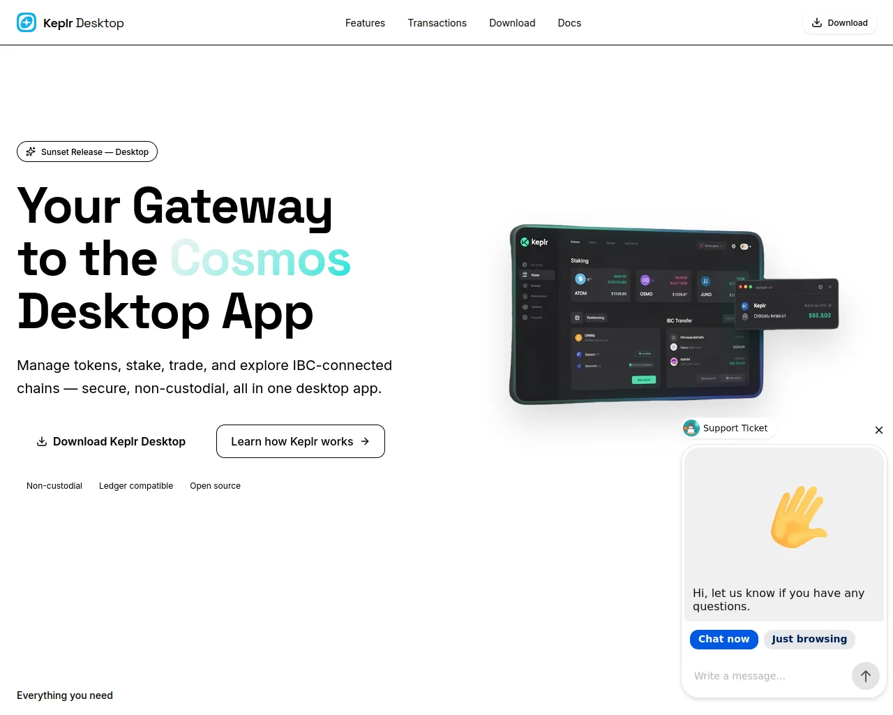 Screenshot of keplrdestopwallet.com