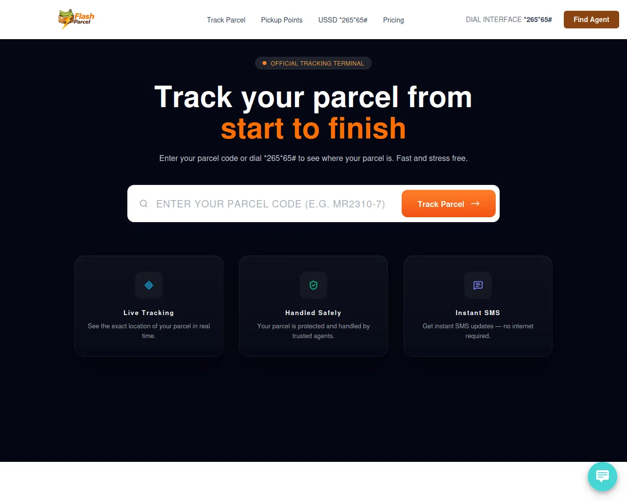 Screenshot of flashparcel.co.ke