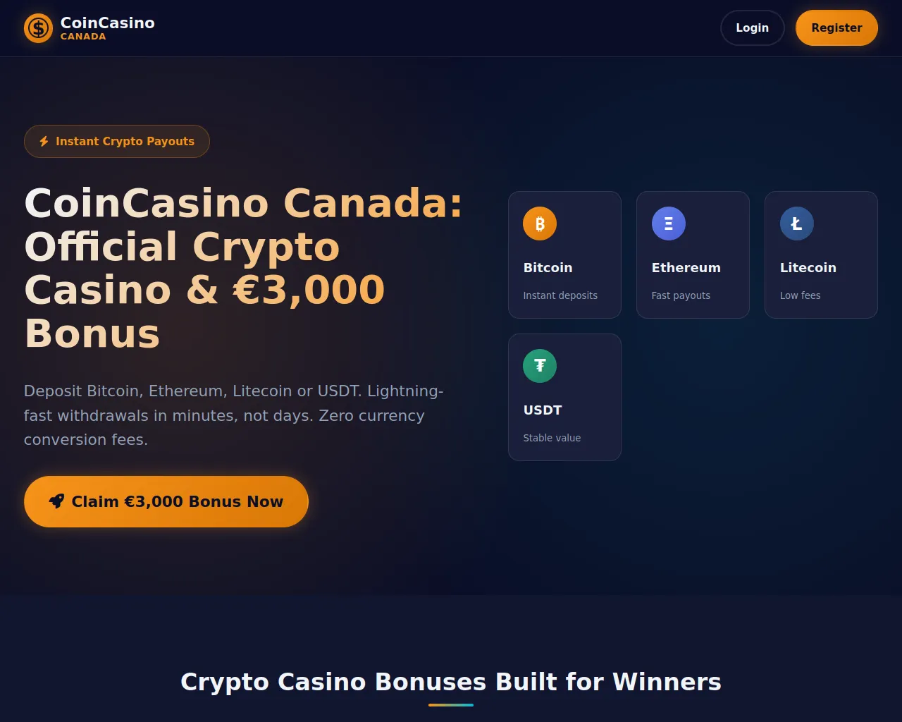 Screenshot of coincasino-ca.com