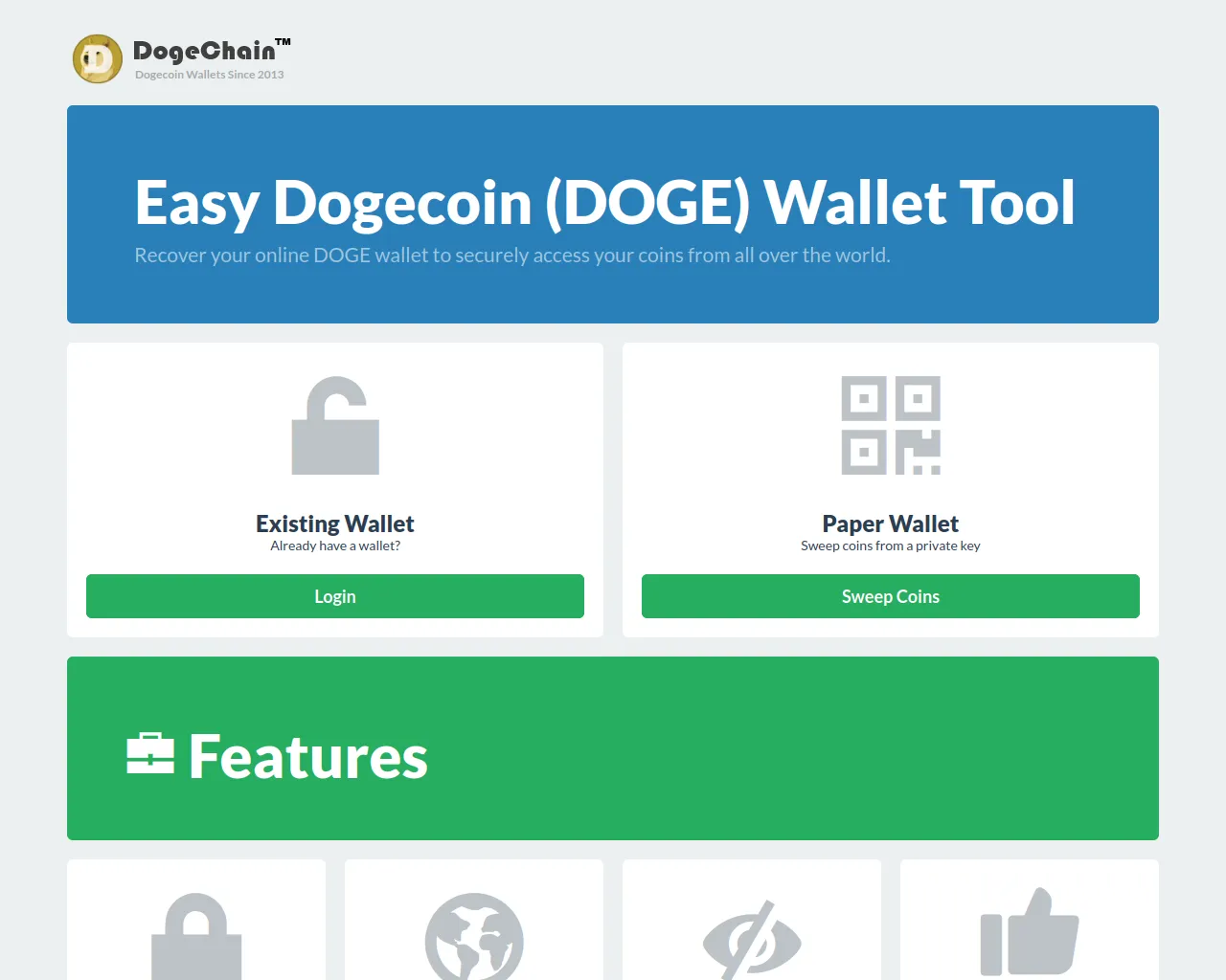 Screenshot of doge-chain.app