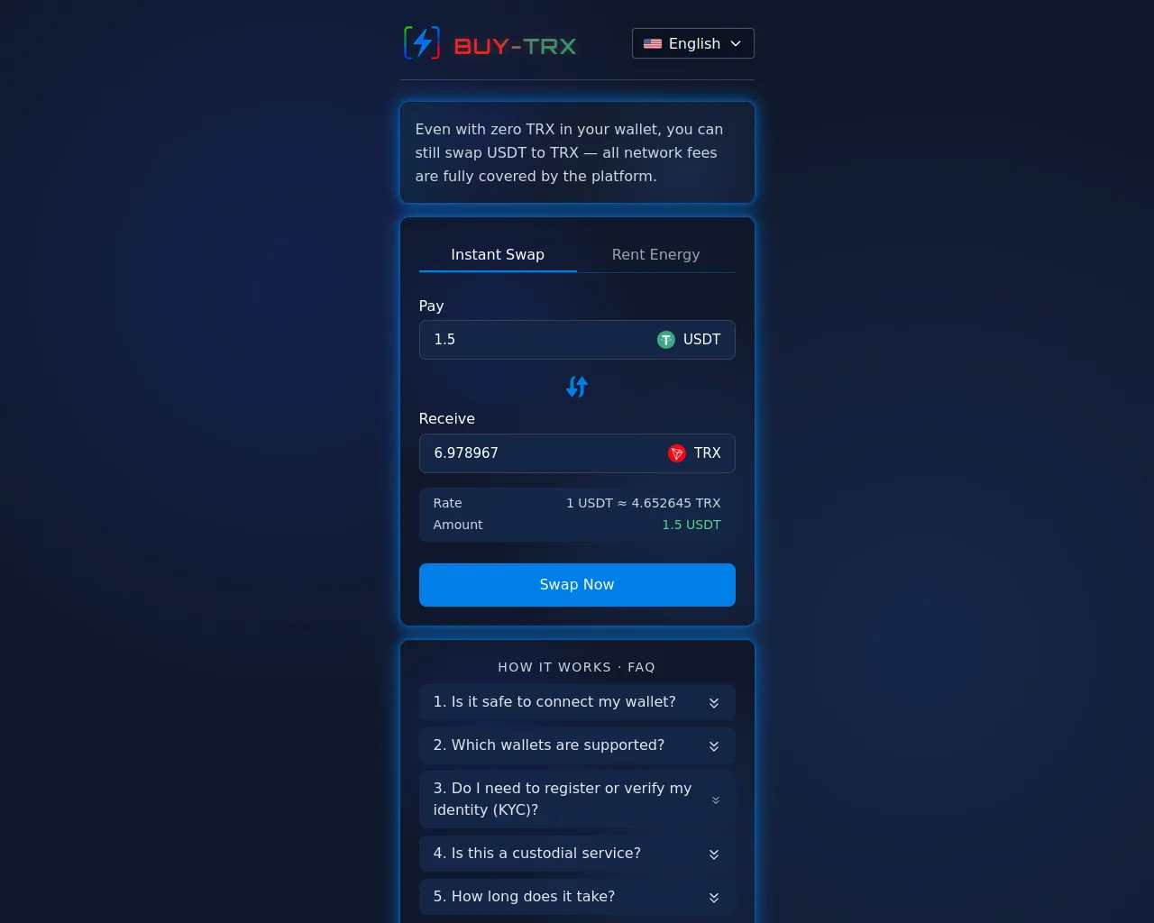Screenshot of buy-trx.de
