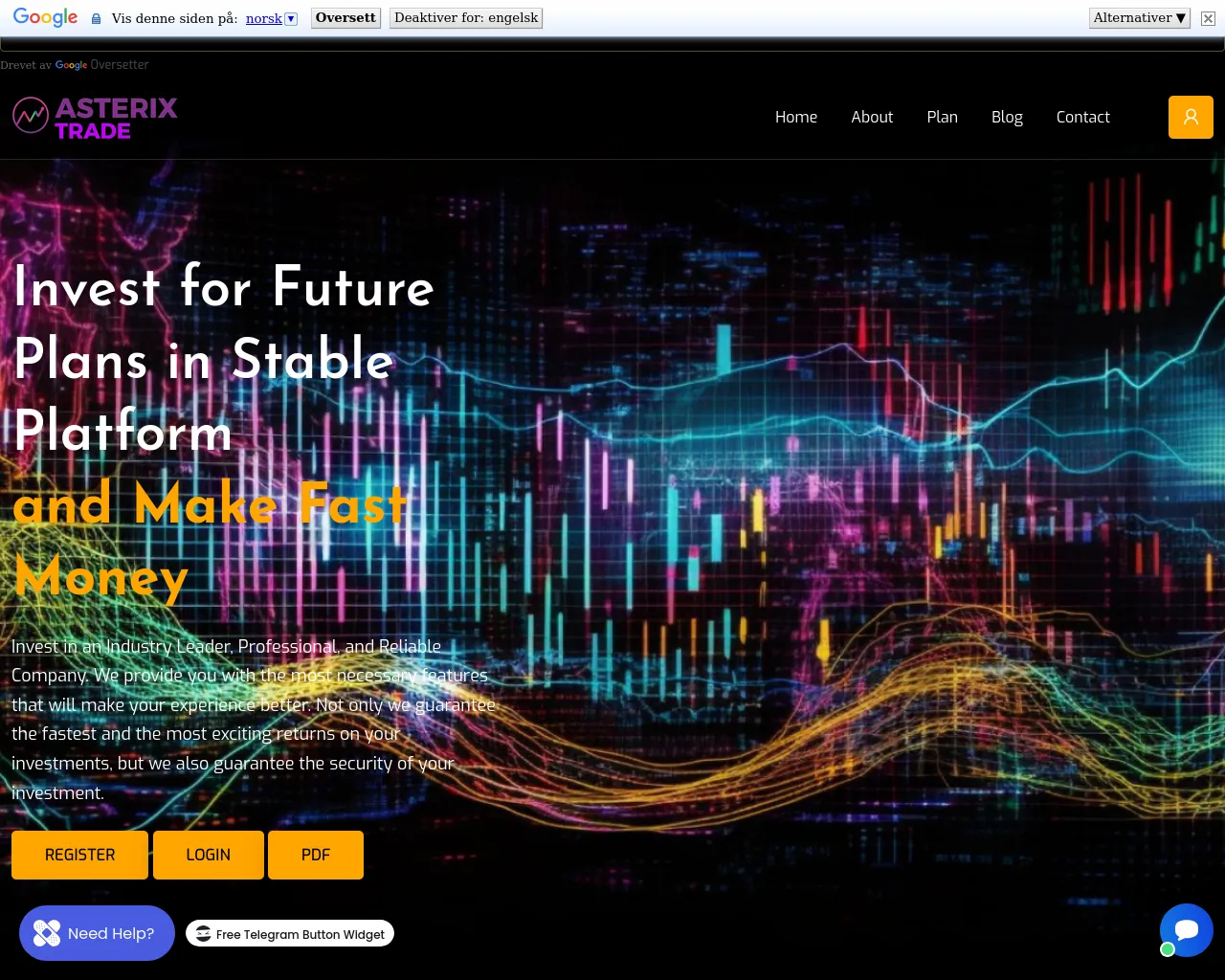 Screenshot of theasterixtrade.com