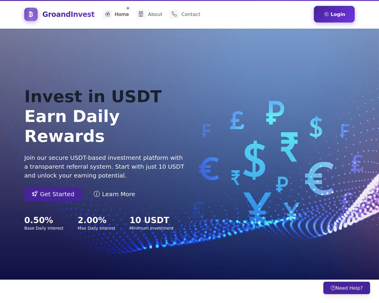 Screenshot of usdt.skylith.cloud