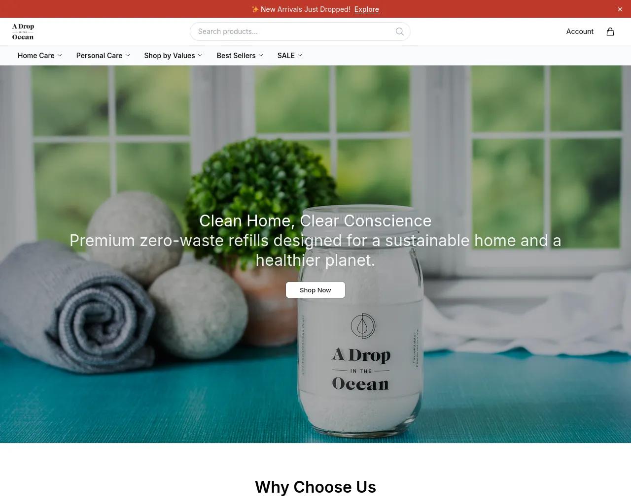Screenshot of adropintheoceanstore.shop