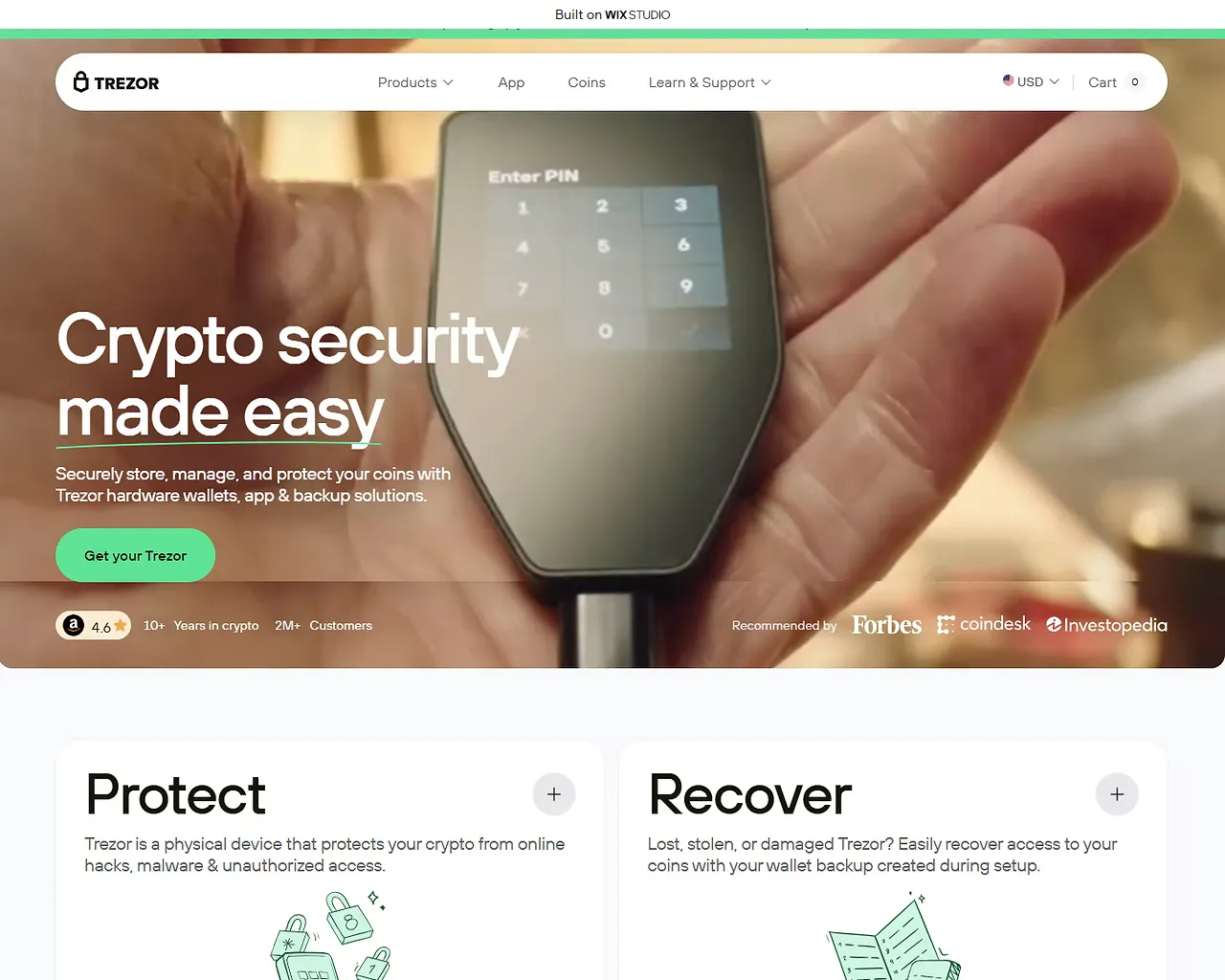 Screenshot of trezoors-user.wixstudio.com