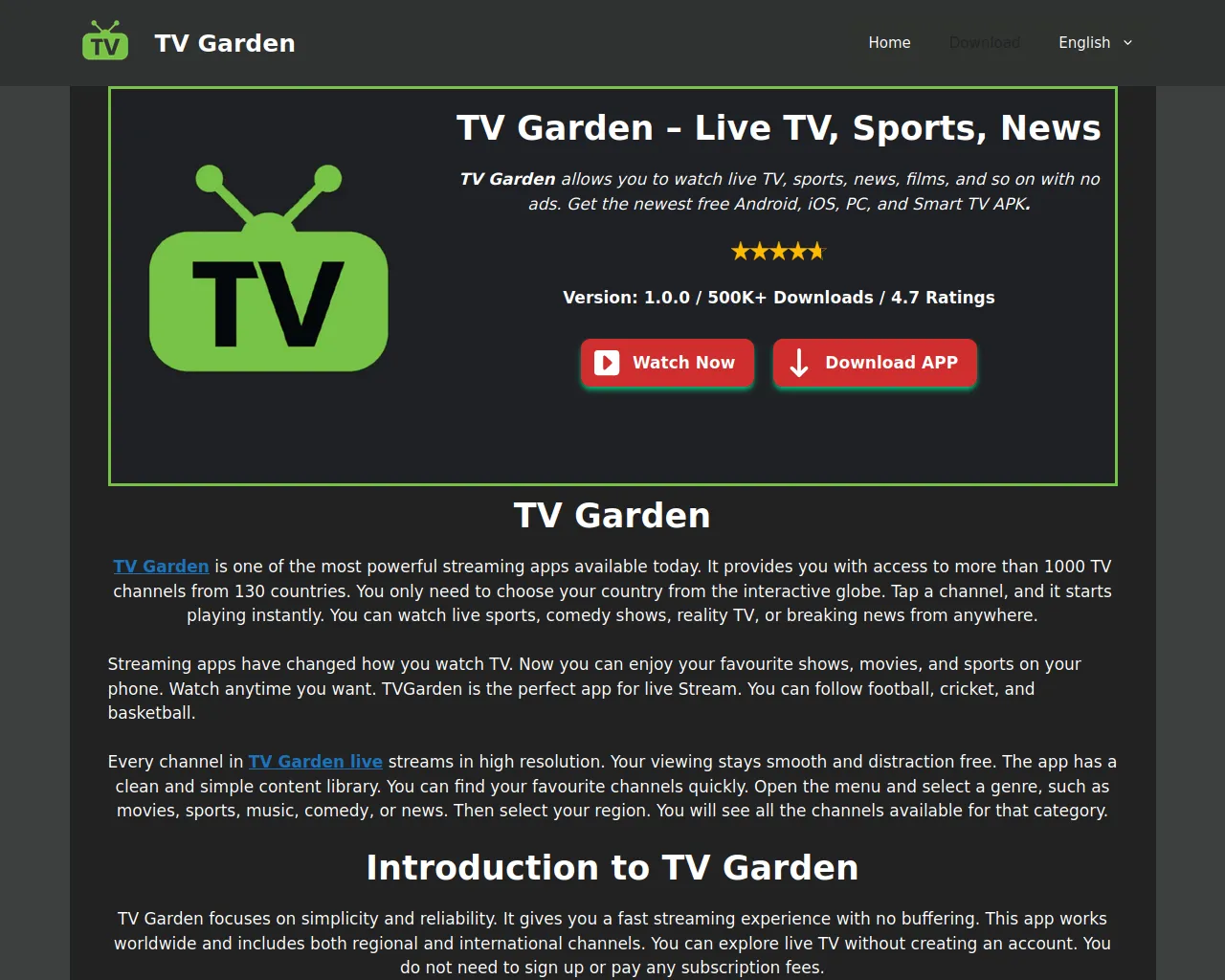 Screenshot of tvgarden.com.tr