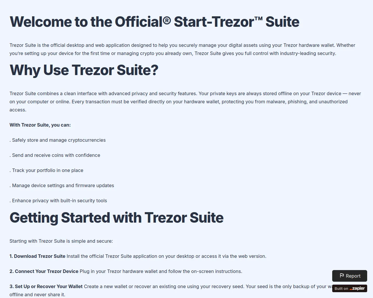 Screenshot of tresuite-home.zapier.app