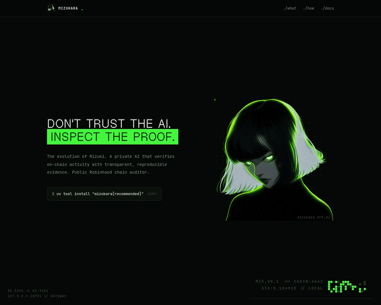 Screenshot of mizukara.xyz