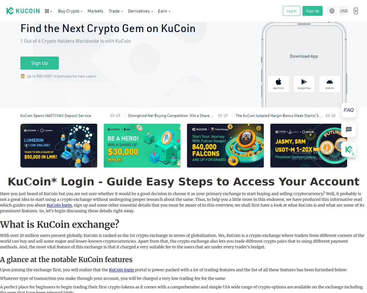Screenshot of kucoinelogie.webflow.io