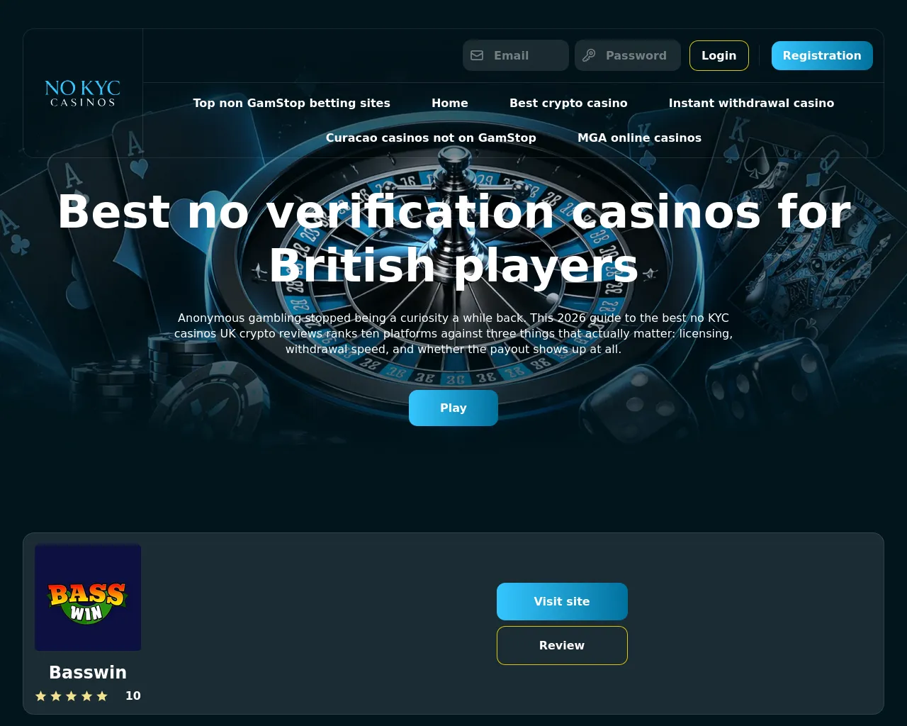Screenshot of no-verification-casino.sbs