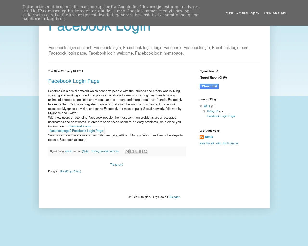Screenshot of facebookloginaccount.blogspot.com