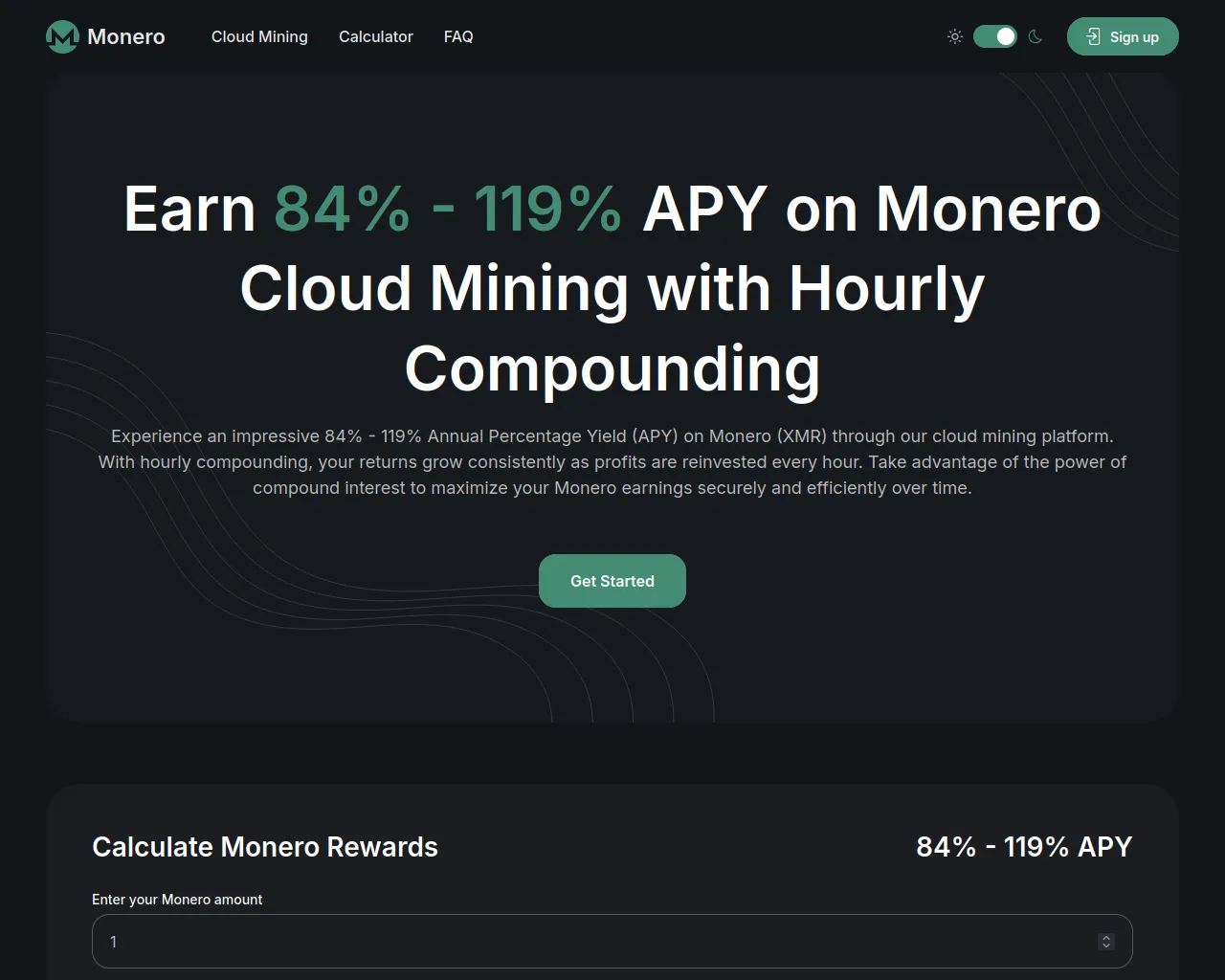 Screenshot of monero-free.cc