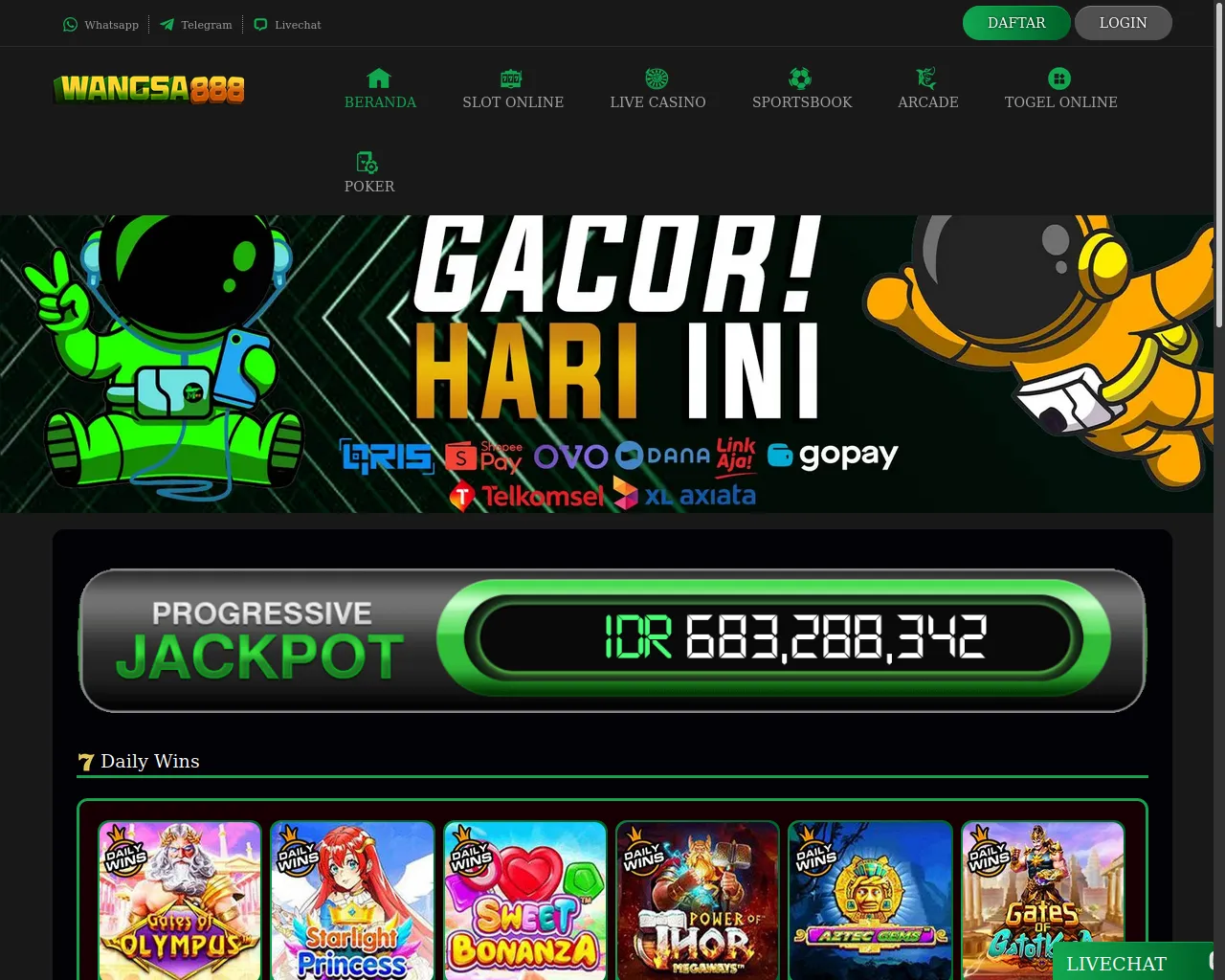 Screenshot of wangsa888.org