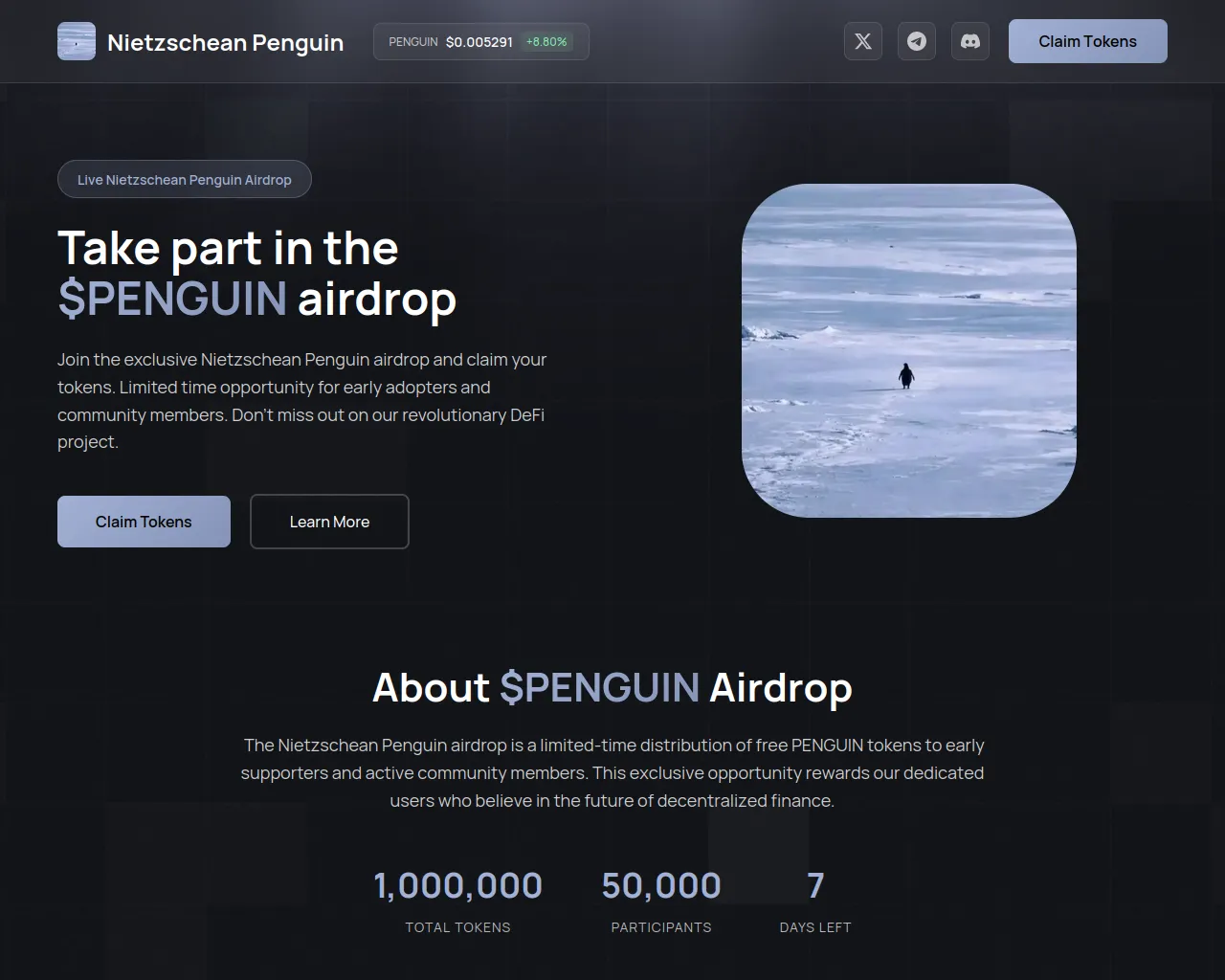 Screenshot of penguin-register.fun