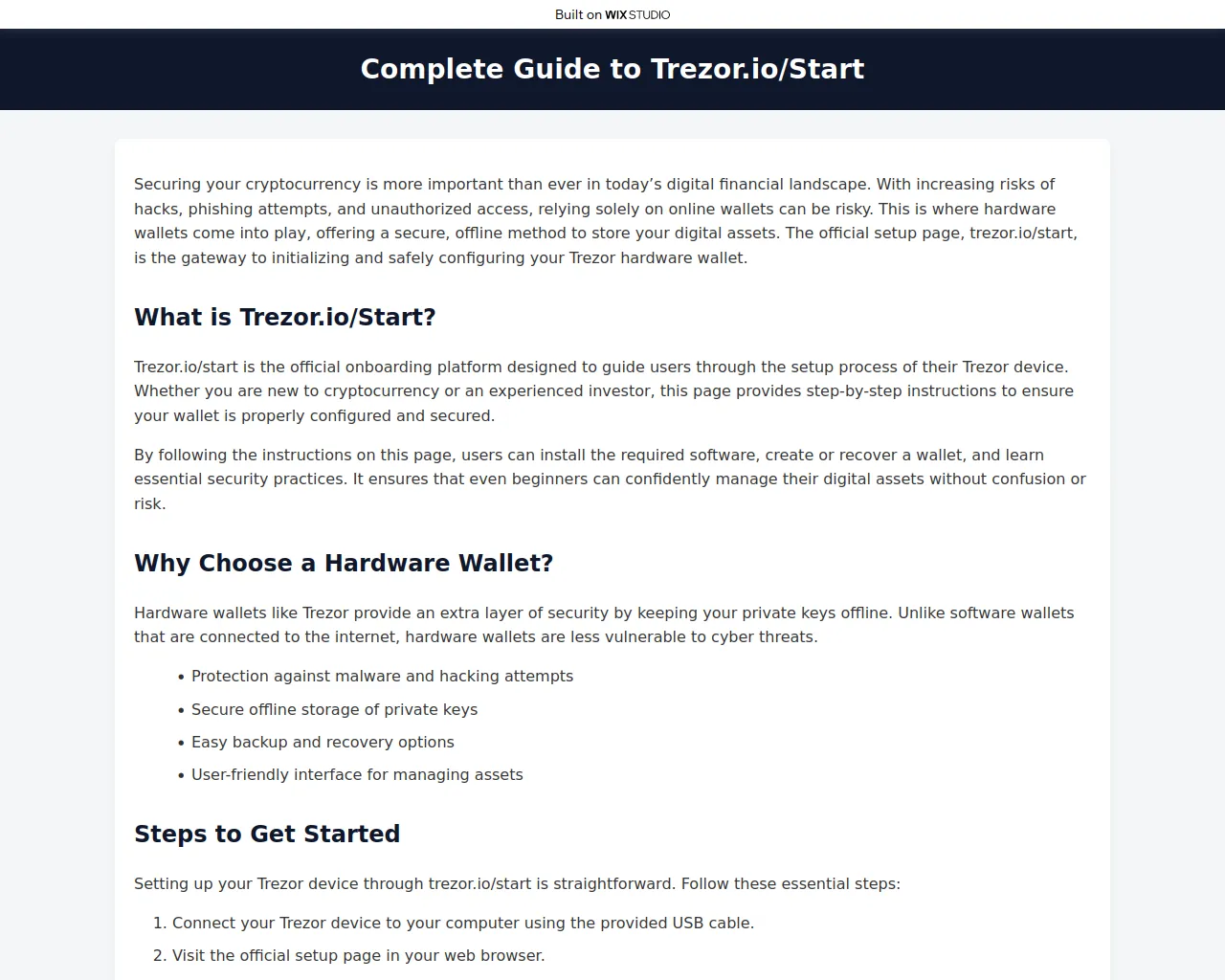 Screenshot of introappfaq.wixstudio.com
