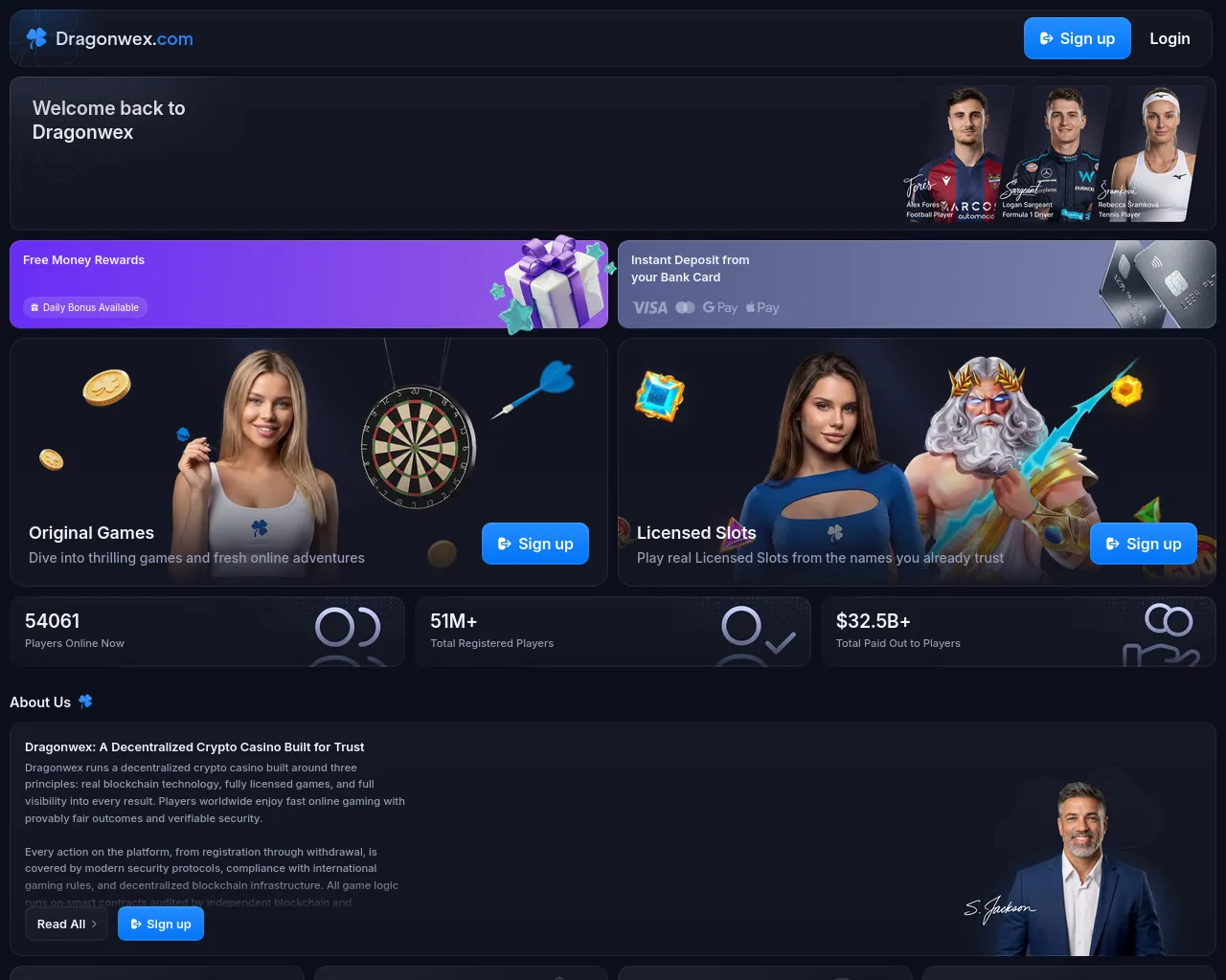 Screenshot of dragonwex.com