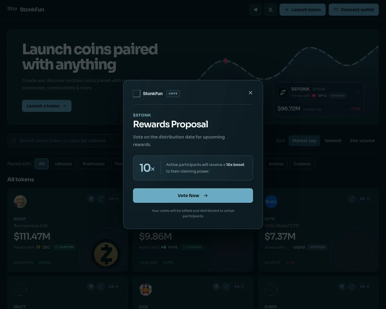 Screenshot of stonkfun-proposal.xyz