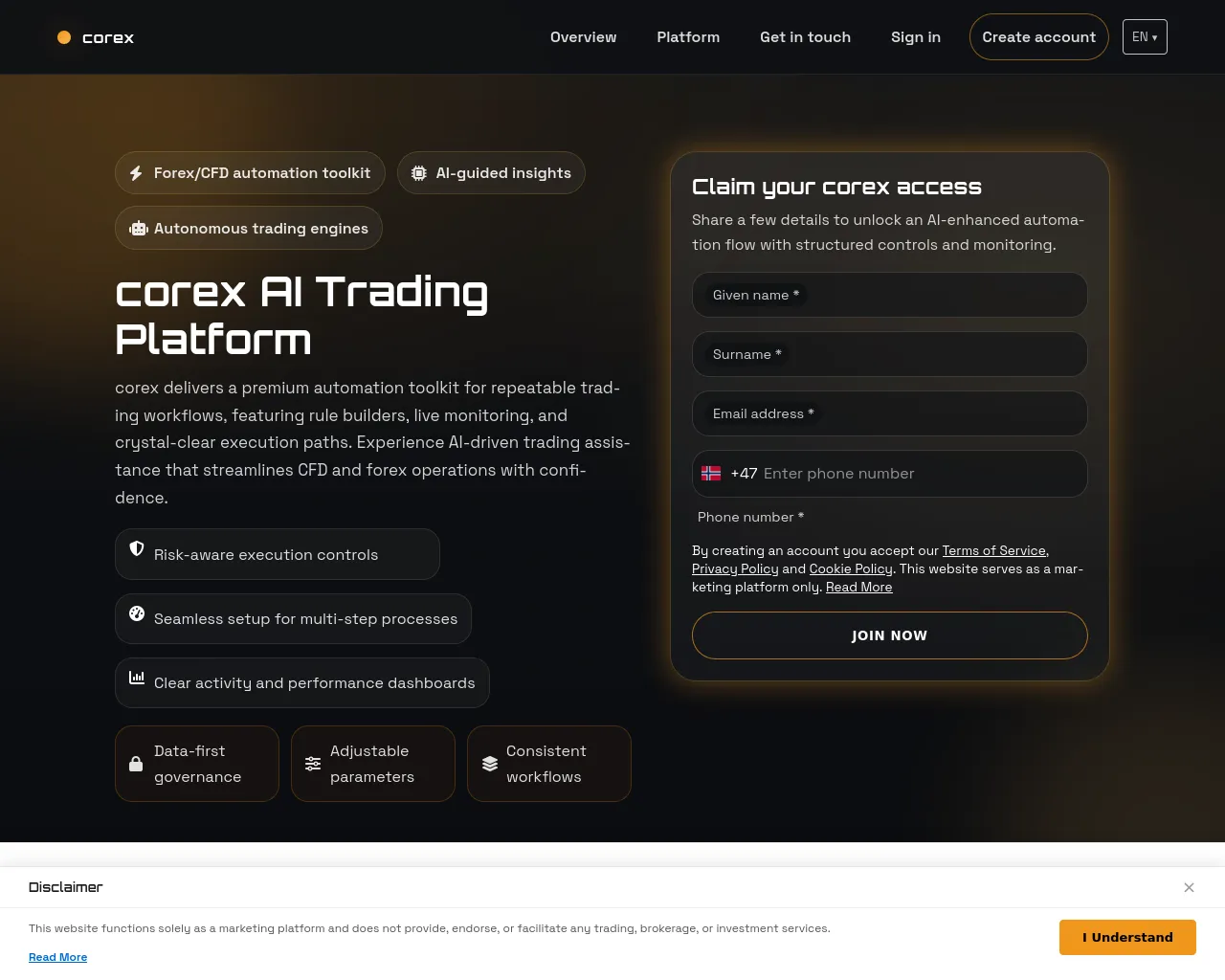 Screenshot of corexsoftware.pro