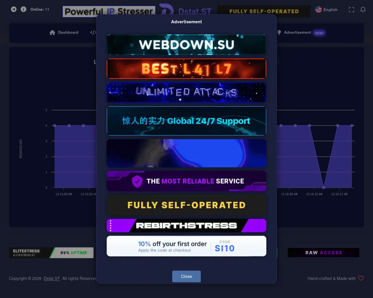 Screenshot of dstat.vc