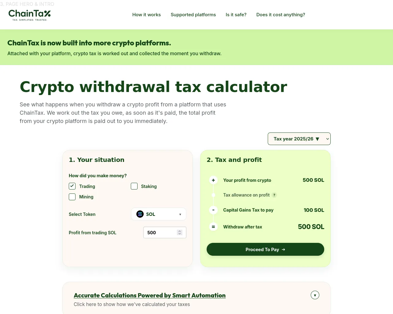 Screenshot of chaintax.org