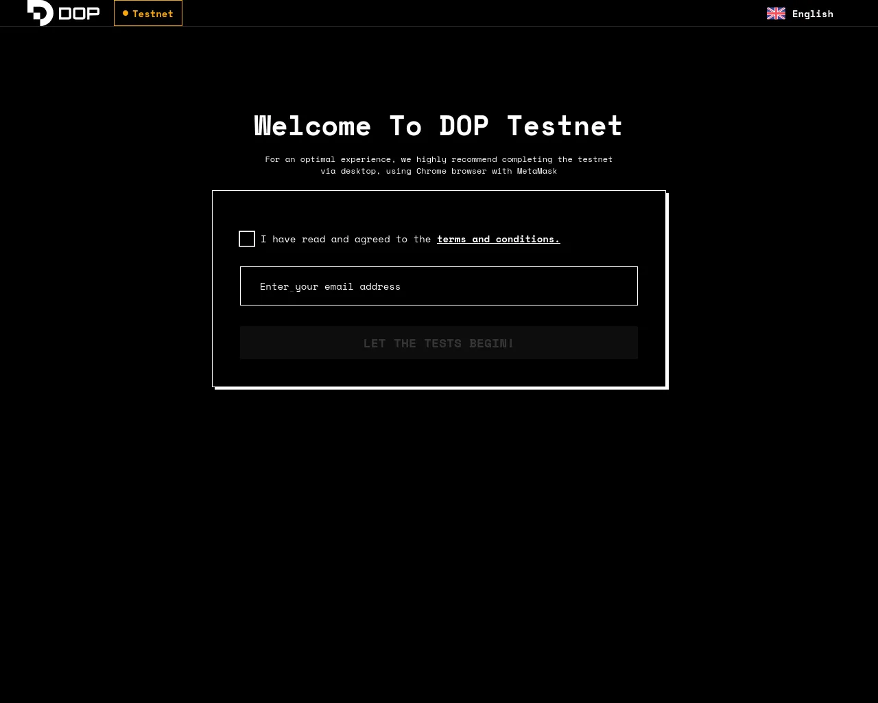 Screenshot of testnet-dop.com