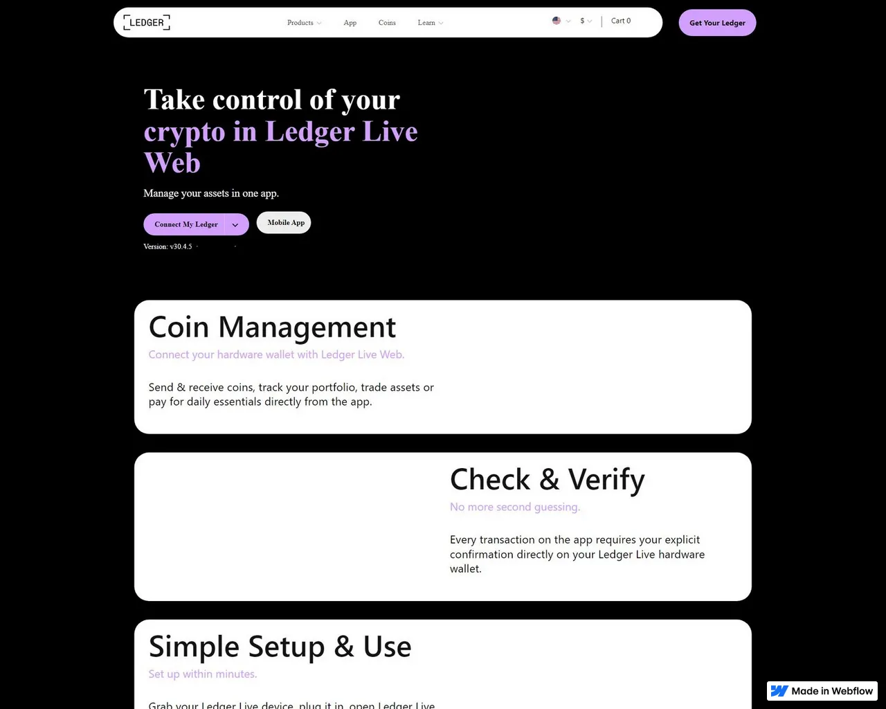 Screenshot of autth-start-leddger.webflow.io
