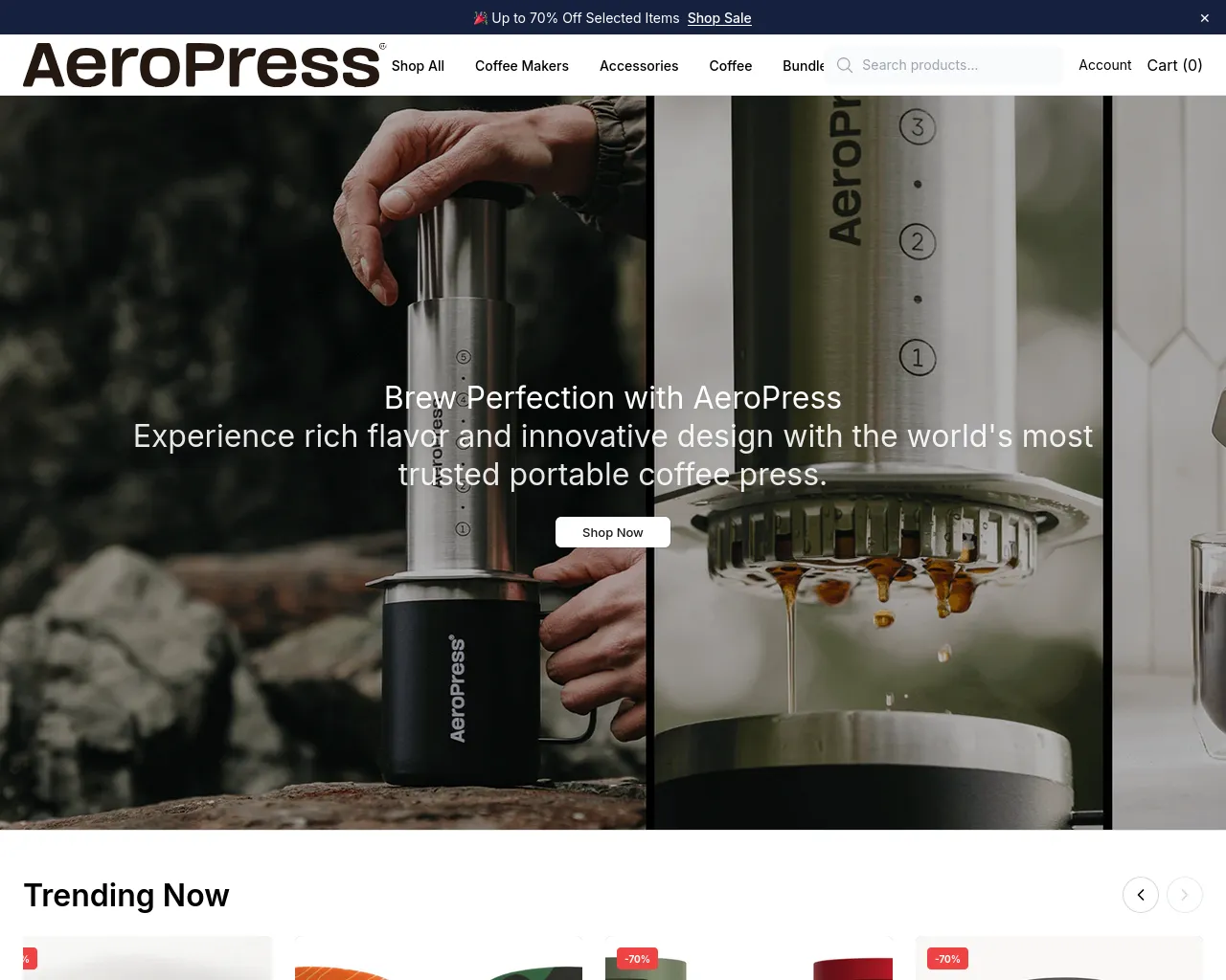 Screenshot of aeropressdirect.shop