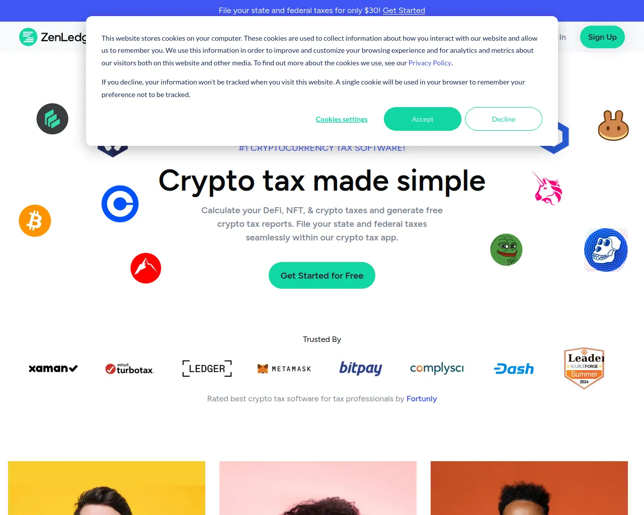 Screenshot of zenledger.co