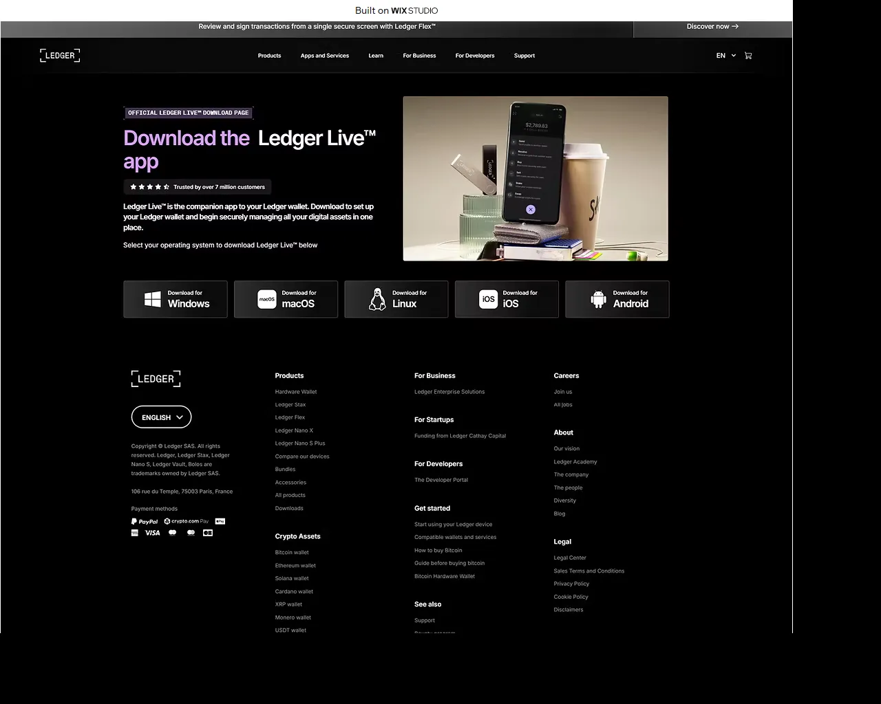 Screenshot of startdesktop-ledgr.wixstudio.com