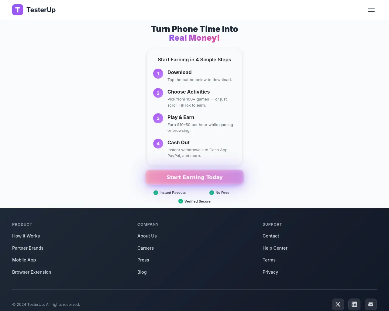 Screenshot of testerrewards.site