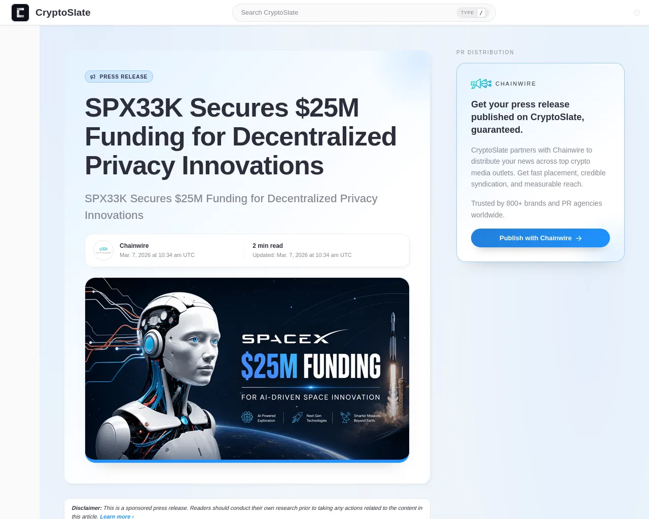 Screenshot of spx33k-cryptoslate.com