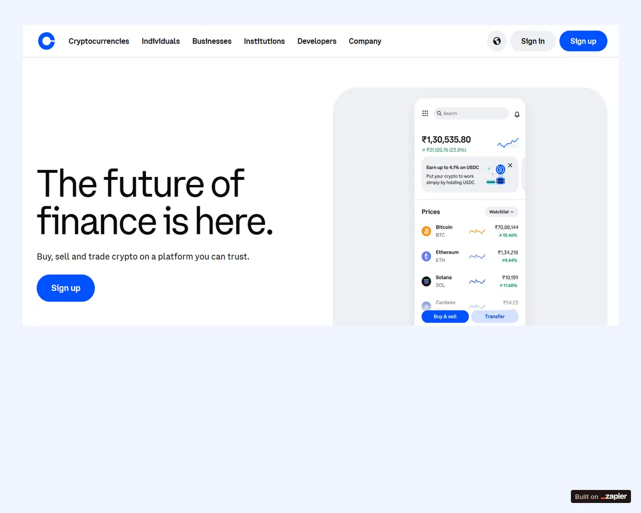 Screenshot of learn-pro-coins.zapier.app