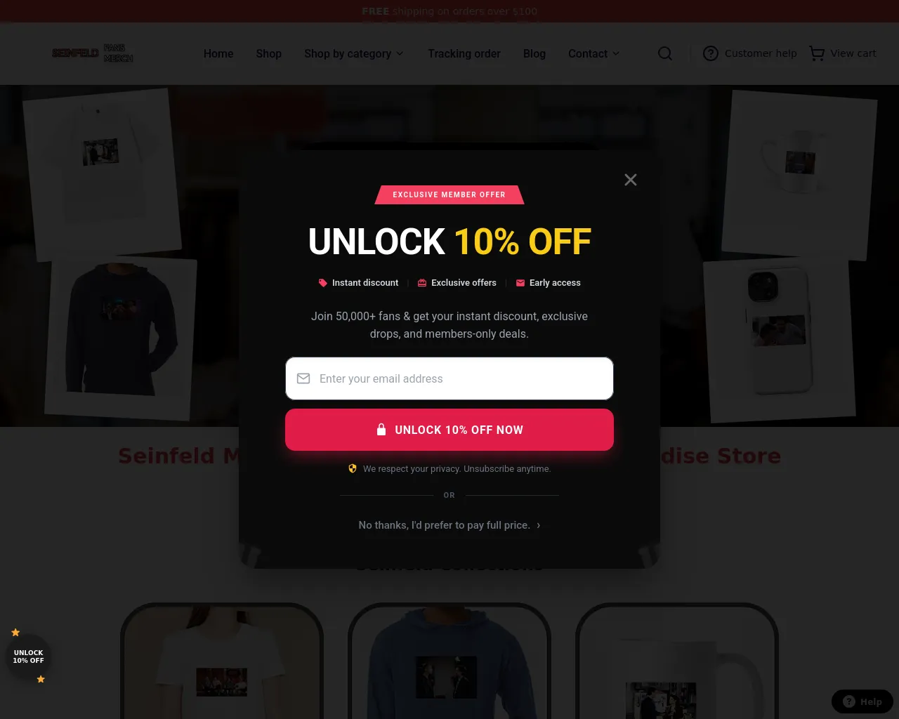 Screenshot of seinfeld.shop