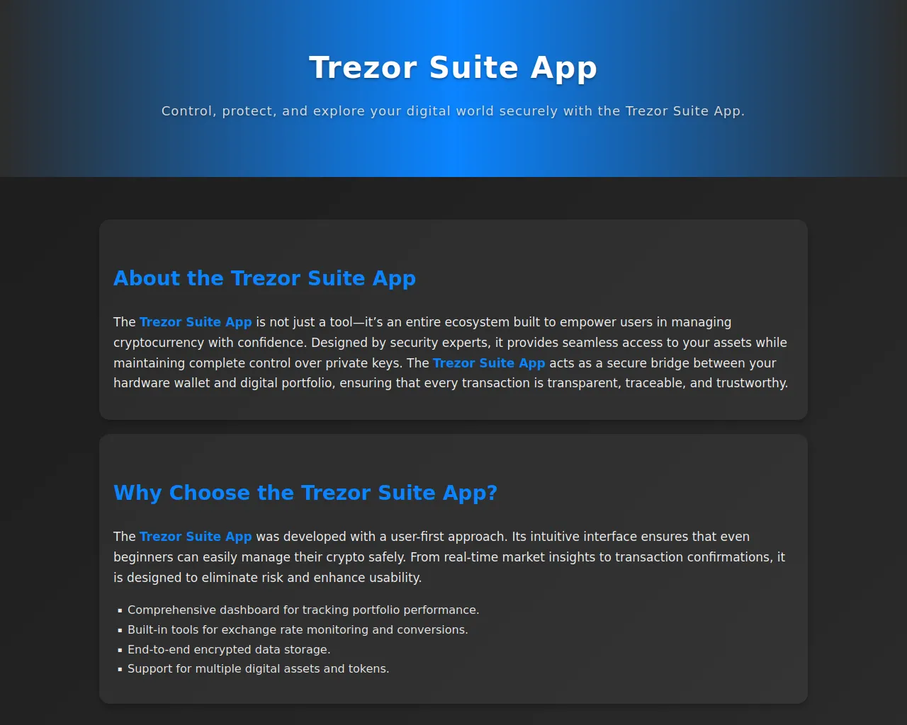 Screenshot of trezur-app-suit-en.pages.dev