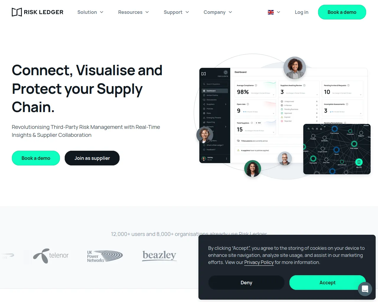 Screenshot of liveriskledger.com