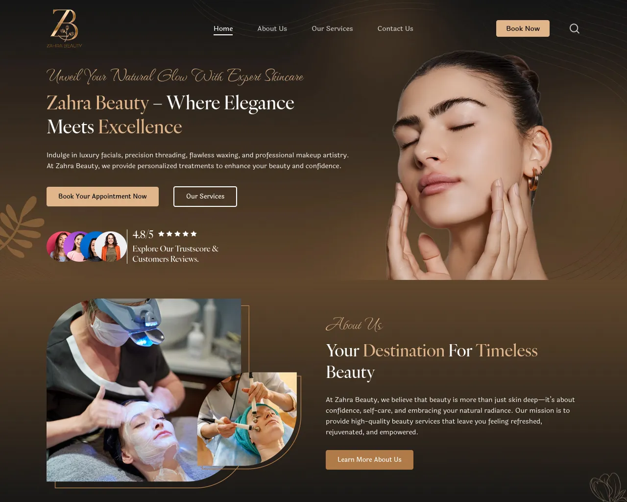 Screenshot of zahrabeauty.ca