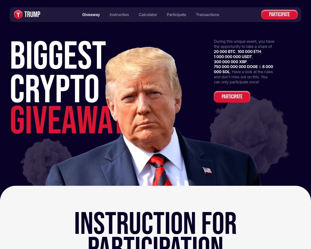 Screenshot of donaldtrump2026.com