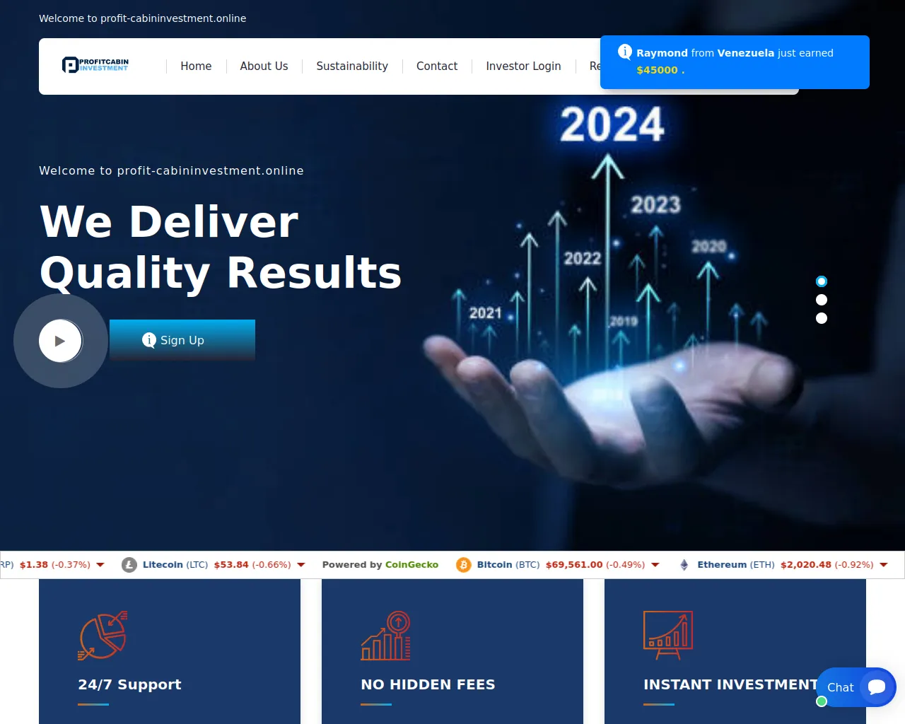 Screenshot of profit-cabininvestment.online