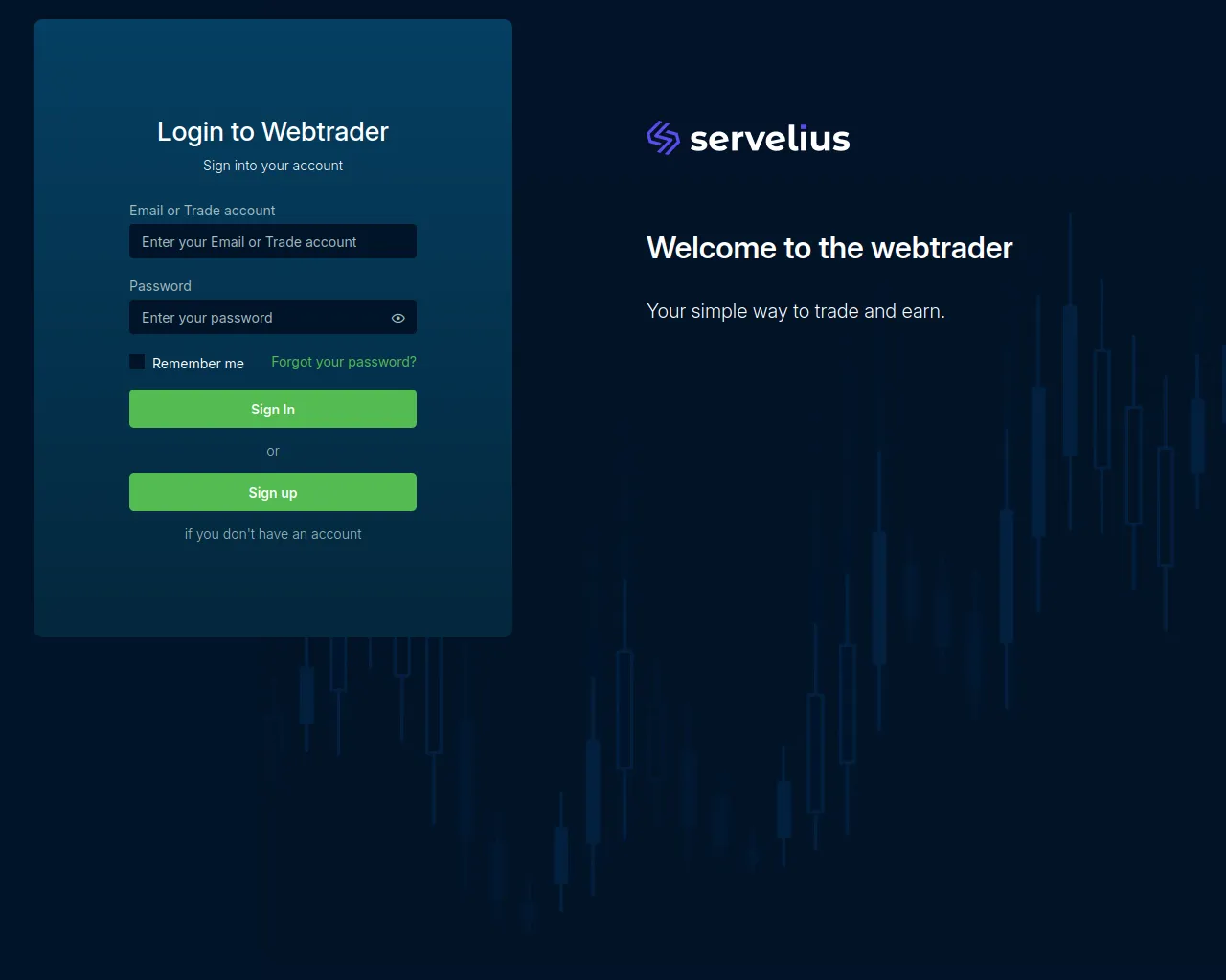 Screenshot of webtrader.slathys-moonsher.com
