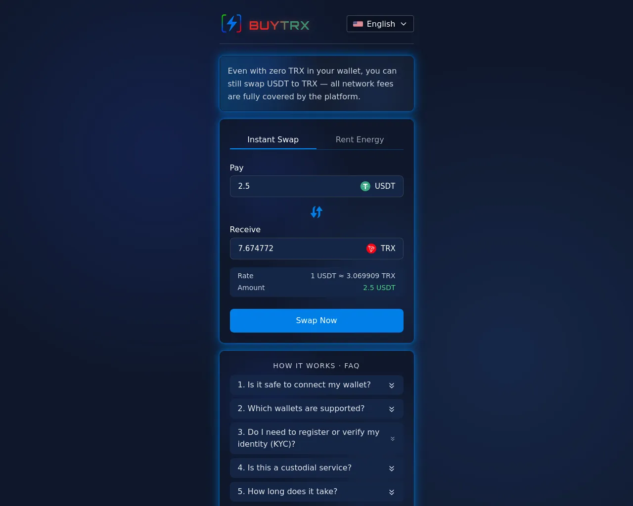 Screenshot of buytrx.pro