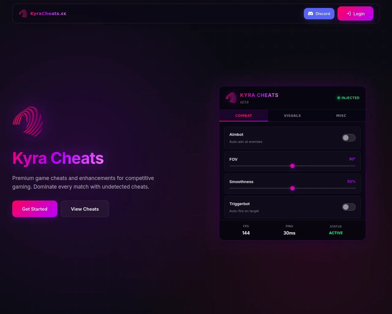 Screenshot of kyracheats.cc