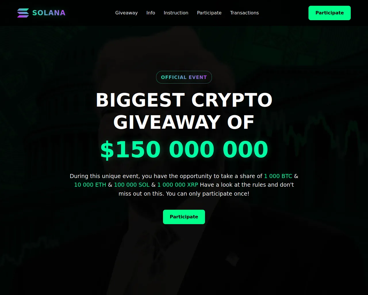 Screenshot of trump-reward.com