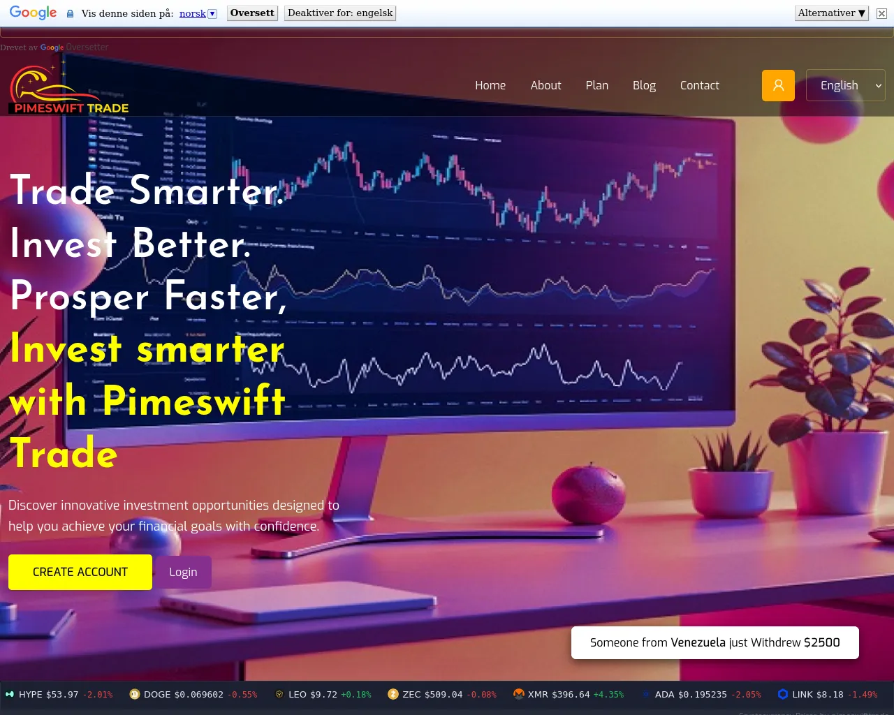 Screenshot of pimeneswift.com