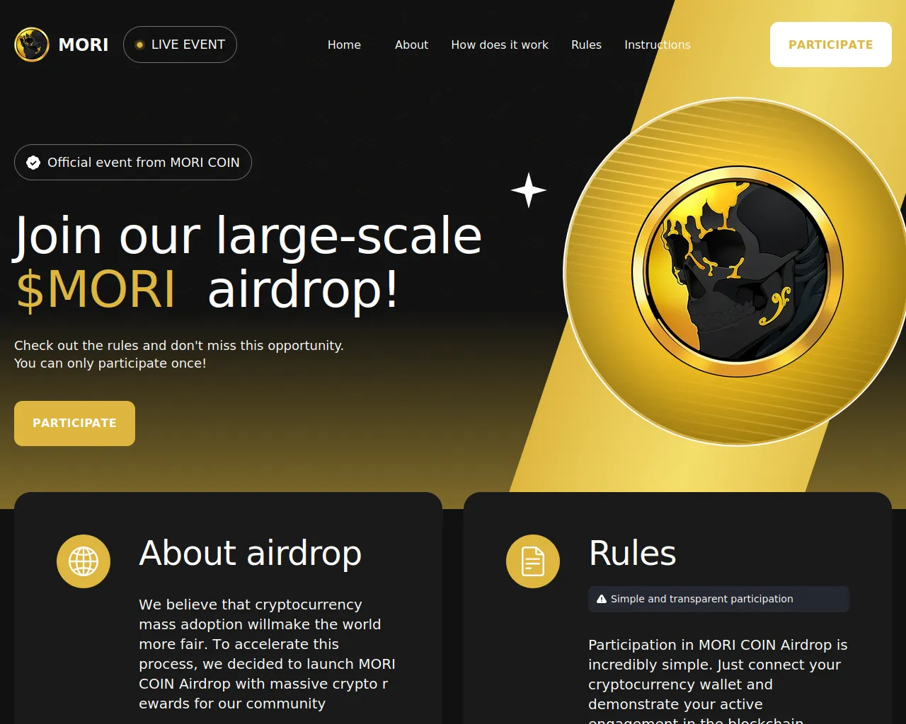 Screenshot of moricoin.trade