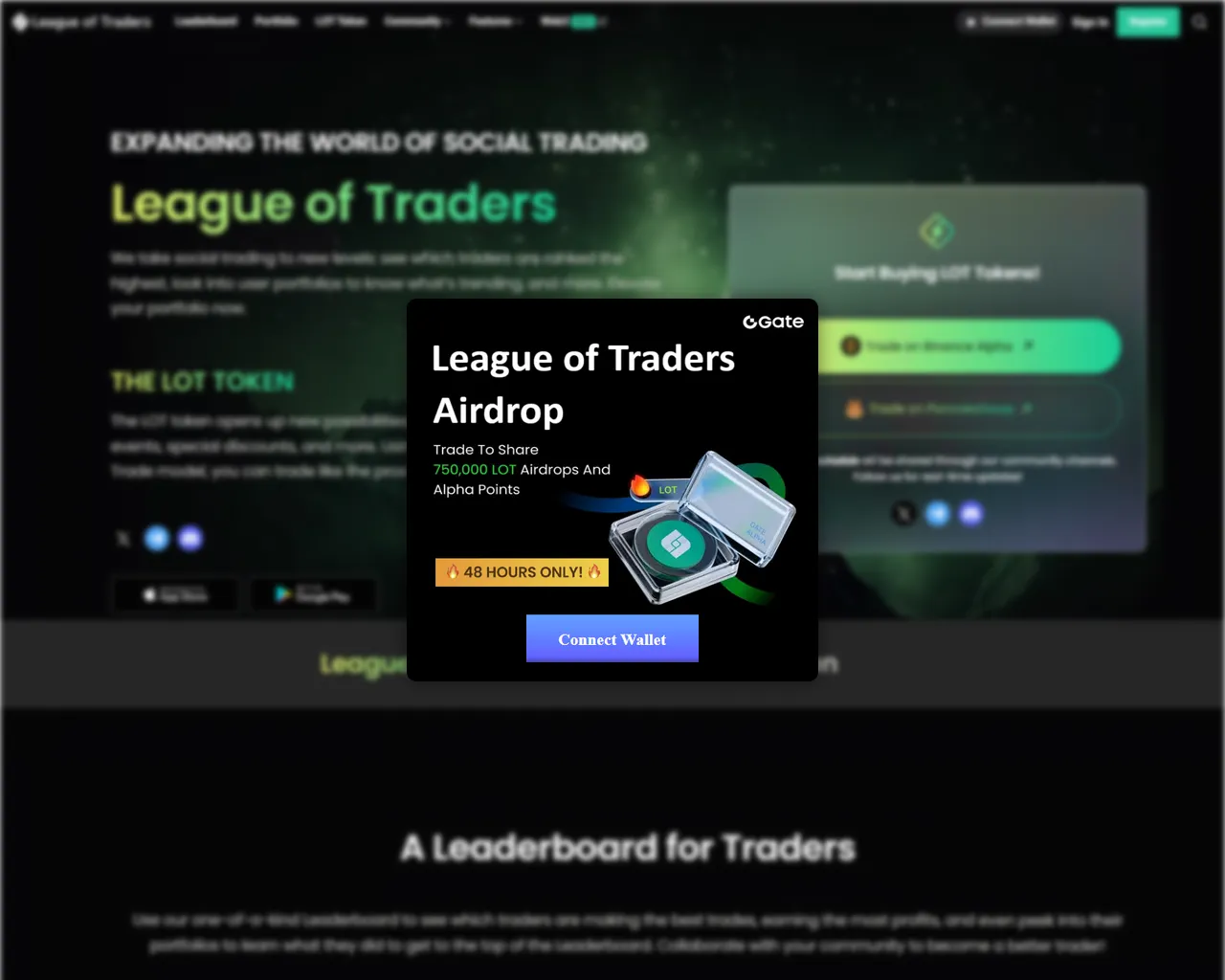 Screenshot of leagueoftraders-airdrop.io